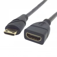 Удлинительный кабель переходник с разъемами MINI HDMI (папа) на (мама) длиной 10 см для