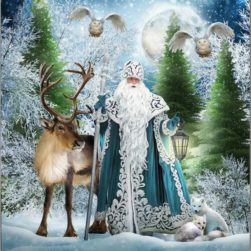 Полный Diy алмазов картина вышивка крестом Санта Клаус для Рождественский подарок