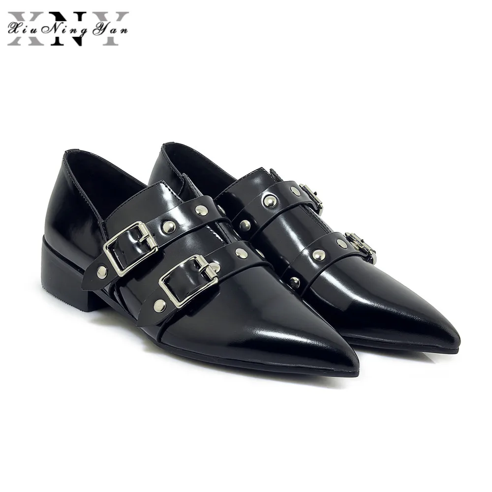 

Genuine Leather Women Pumps Pointed Toe Stitching Footwear Unusual Low Heels Female Summer Shoes Fashion Casual Shoes Woman 2019