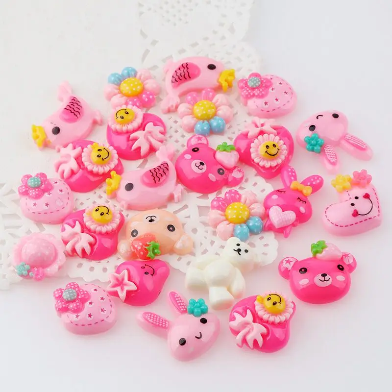 30 шт. смешанный стиль смолы Горячая продажа миниатюрные цветы конфеты рыбы