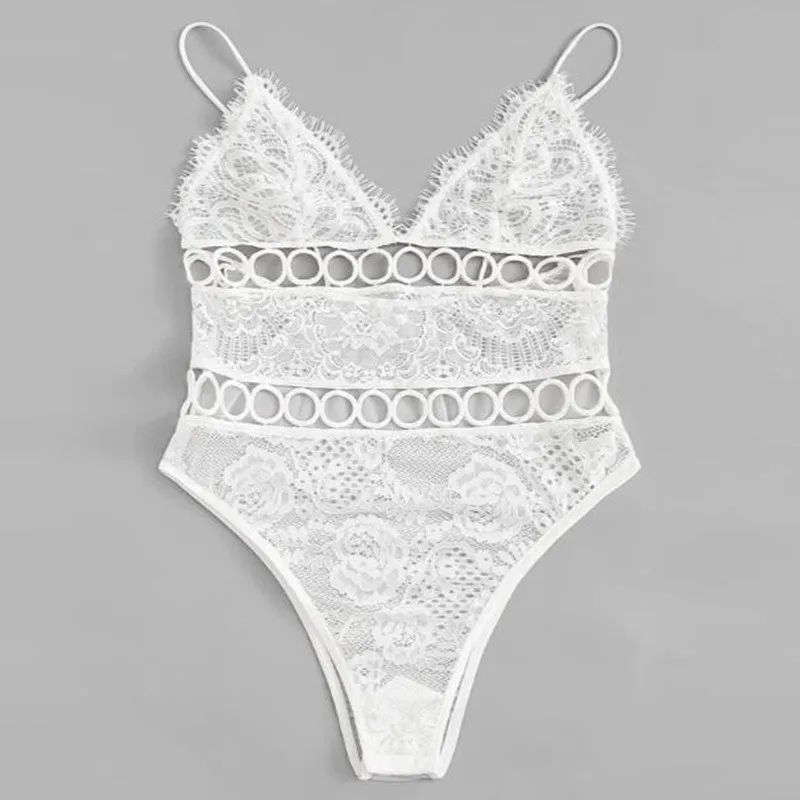 2019 открытая спина кружево лоскутное боди Женский Открытый прозрачный сетчатый