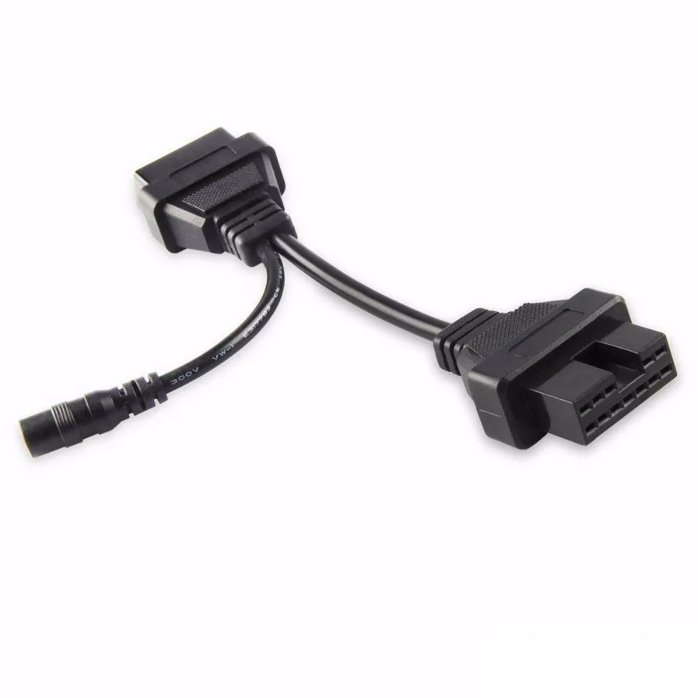 Оптовая цена! 30 шт./лот OBDII адаптер преобразователя для Mitsubishi 12Pin Male + DC Plug to 16Pin Female