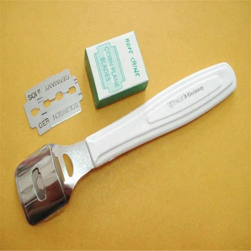 Белый мозолей Кукуруза жесткий кожи Remover бритвы ног Педикюр Комплект Средства ухода за кожей стоп лезвия f728