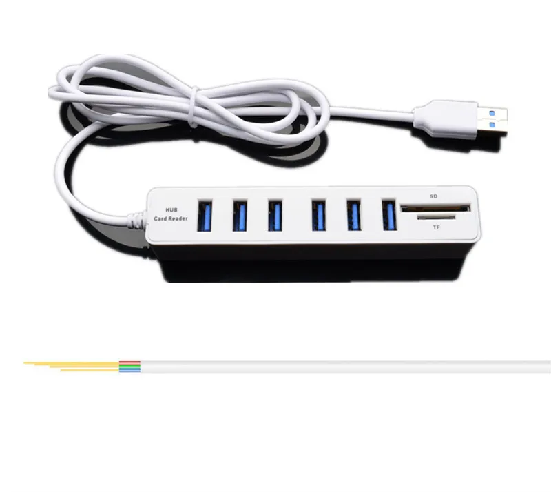Robotsky 6 Порты и разъёмы usb-хаб высокого Скорость USB 2,0 разветвитель кабеля адаптера SD/TF кард-ридер для настольных компьютеров и ноутбуков