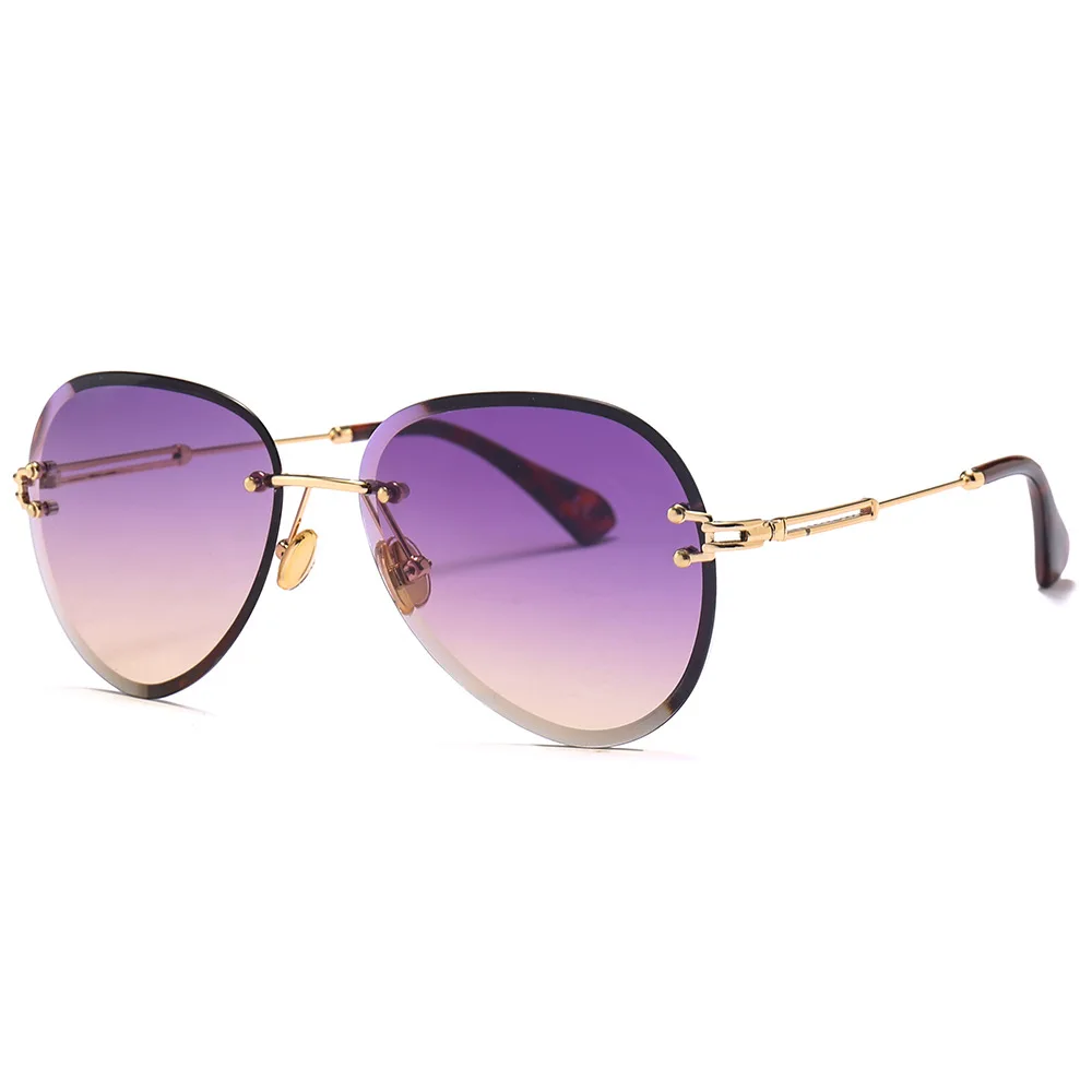 Oculos De Sol Ретро Разноцветные градиентные женские солнцезащитные очки без оправы