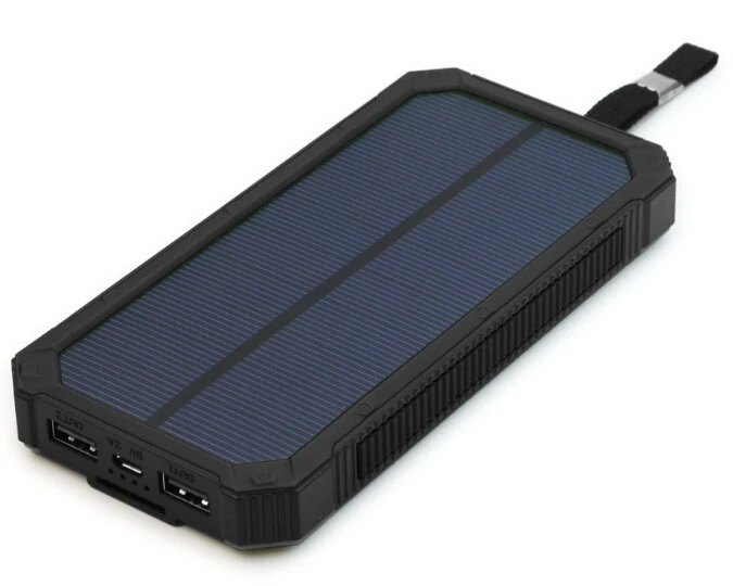 Black X-DRAGON мульти-банк функциональной способности 15000mAh Поддержка запасной Солнечный зарядка с двойным USB для смартфонов iPhone - Цвет: Black
