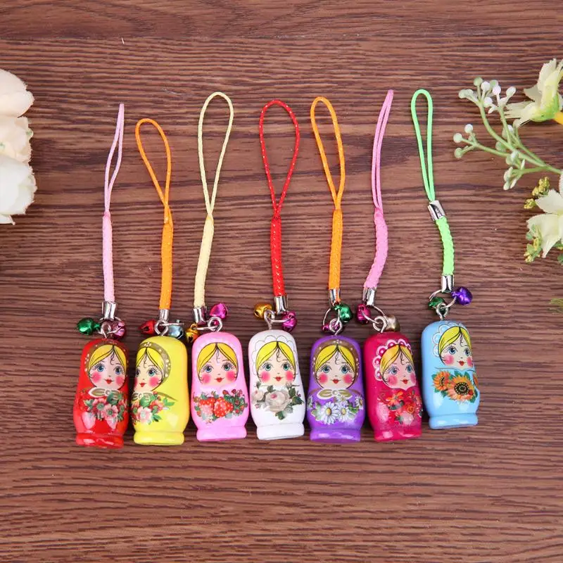 12 шт. креативные деревянные русские пустые Matryoshka куклы брелок для дома автомобиля украшения для сумочки украшения игрушки для детей Подарки