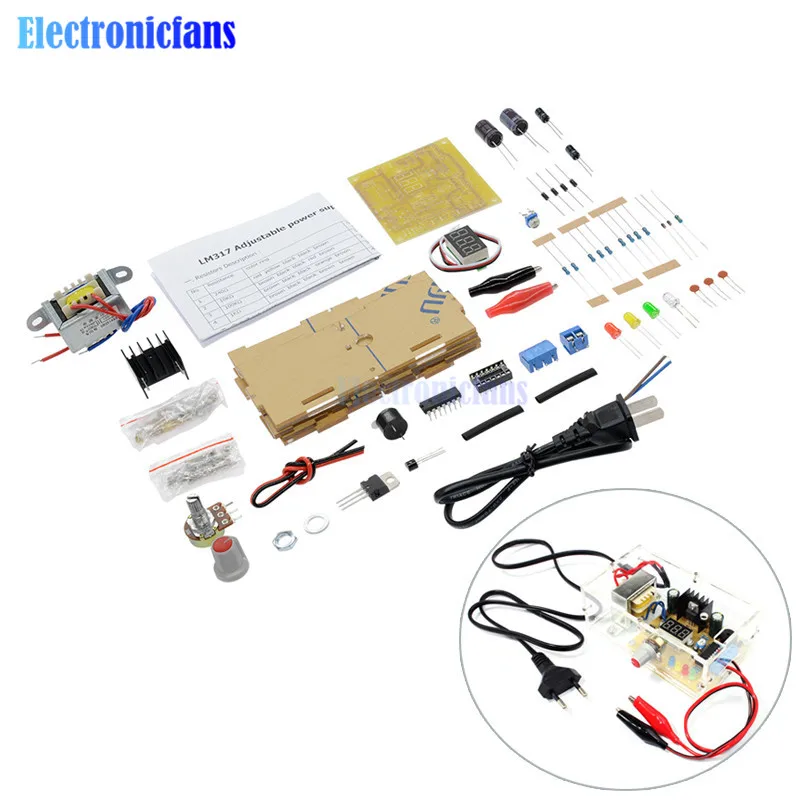 DIY Kit LM317 Регулируемое напряжение от 110 В до 1 25 в 12 5 понижающий модуль питания