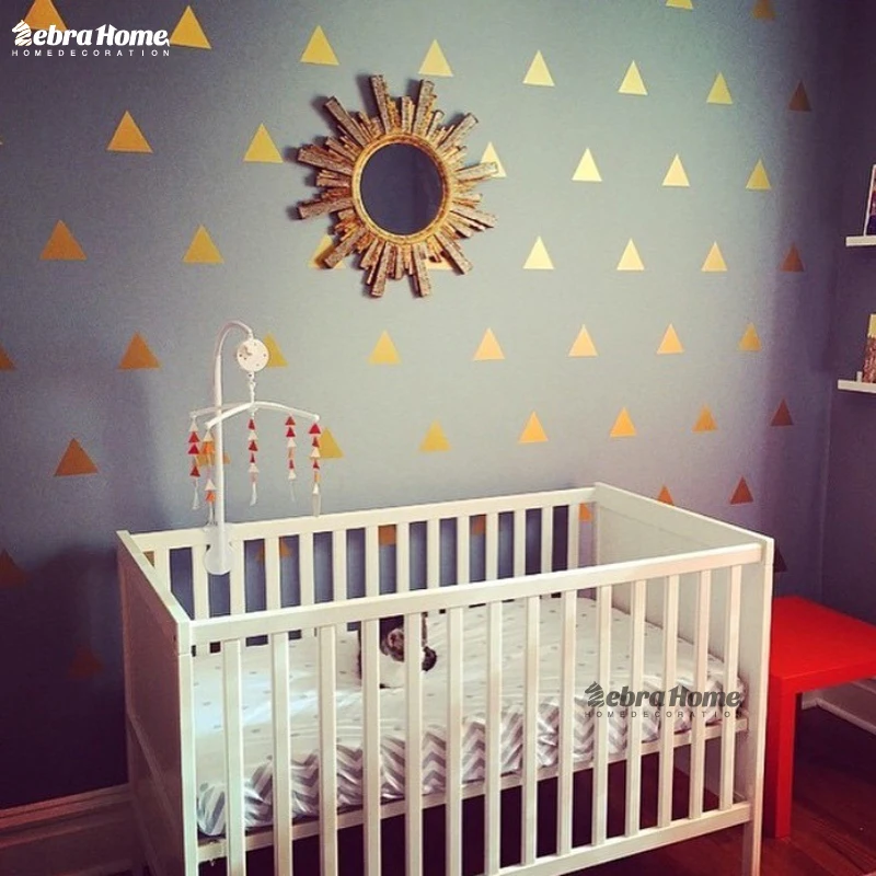 Золотая треугольная s образная настенная наклейка съемный домашний декор