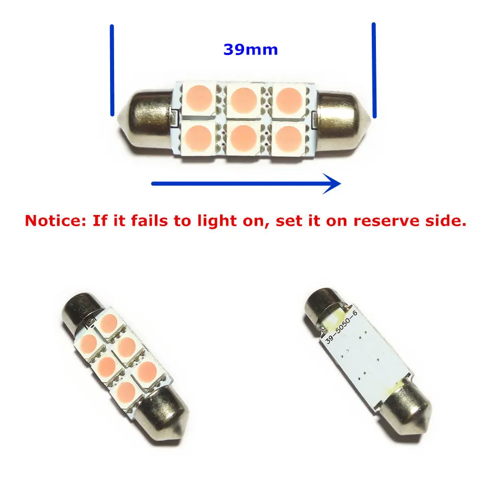 12V светодиодный Фиолетовый Цвет автомобиля двойной иглы лампы (2*3*5050 SMD лампа) C5W 39