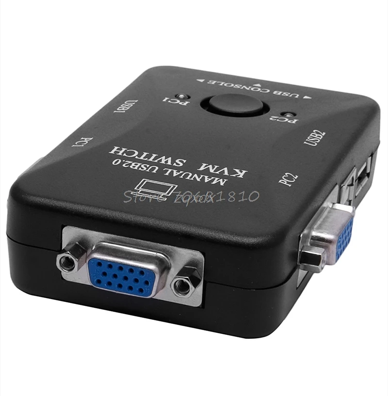 Ручной 2 Порты и разъёмы USB 0 KVM переключатель VGA коробка для настольный компьютер