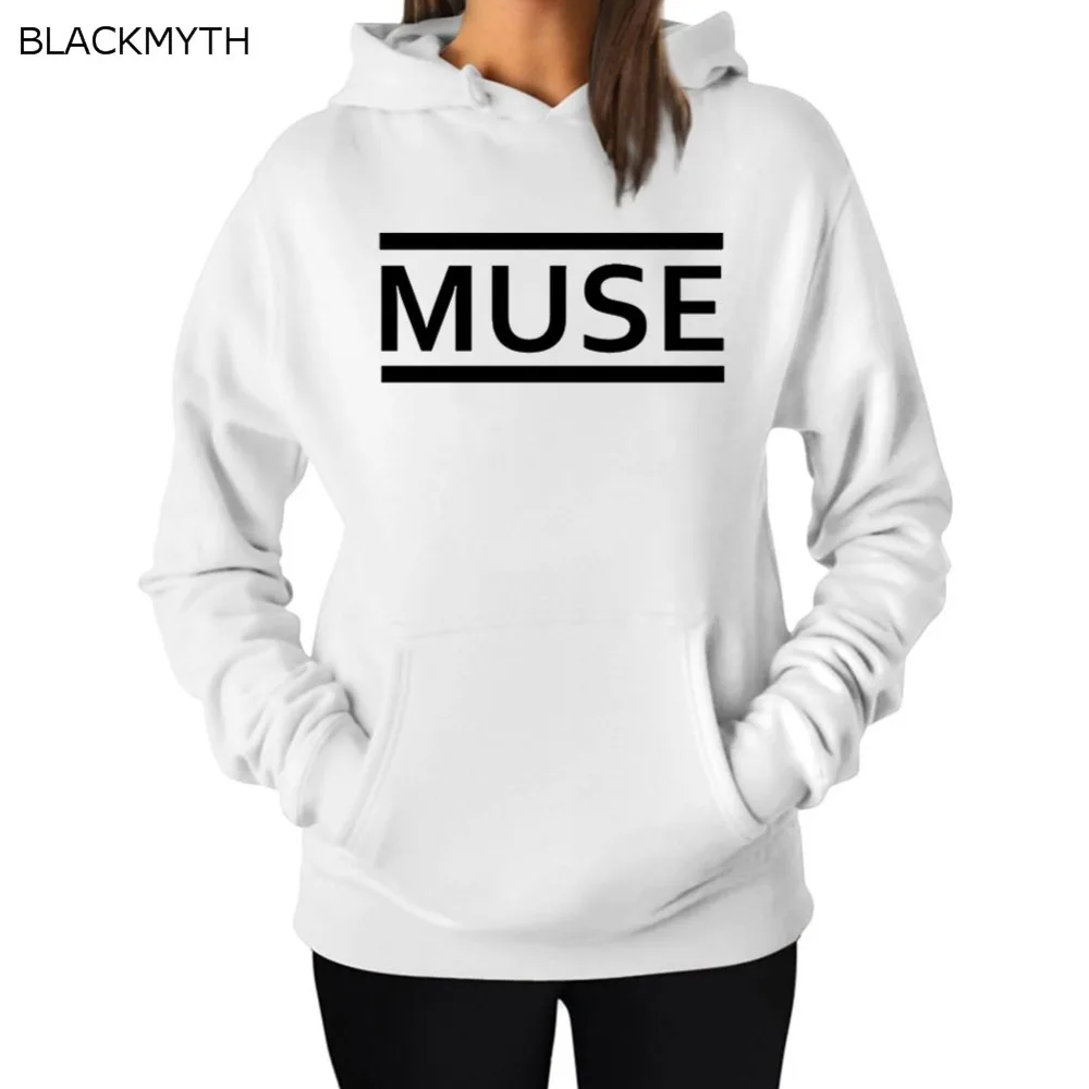 BLACKMYTH Harjuku модные толстовки с капюшоном длинным рукавом MUSE печати топы женские