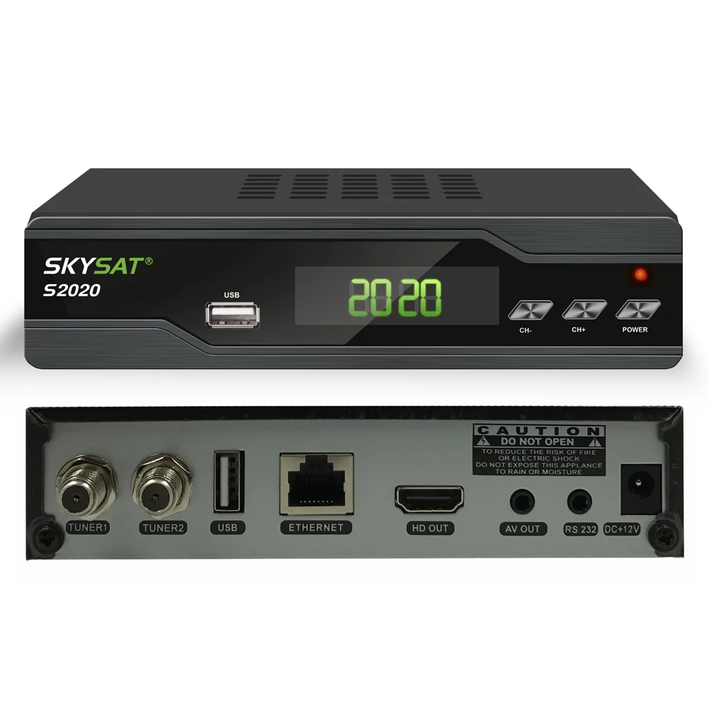 SKYSAT S2020 двойной тюнер H.265 HEVC цифровой DVB-S2 спутниковый ресивер Поддержка Икс SKS ACM