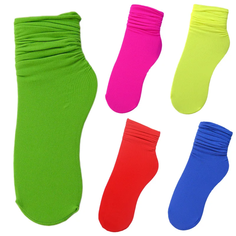 5 pairs Неоновые носки для женщин модная уличная одежда Harajuku Calcetines яркие цвета милые носки корейский стиль женские носки желтый оранжевый - Цвет: 5 pairs