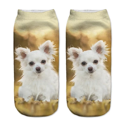 Cute Socks 90185 1 пара забавных 3D носков женские носки фантазийные Полиэстеровые милые носки Харадзюку с принтом собак новое поступление - Цвет: Cute Socks 90185