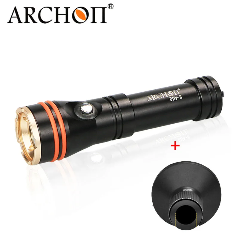 Морской карманный фонарик для дайвинга ARCHON D11V-II D11V фотография дайвинг светильник видео светильник 100 м подводный фонарь для снорклинга Макс 1200 люмен - Испускаемый цвет: With beam tube
