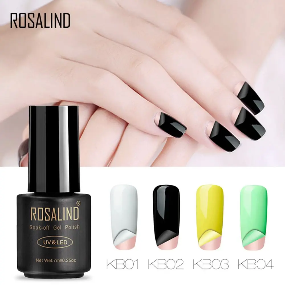 Гель лак для ногтей ROSALIND Series 7 мл фиолетовый красный черный серый удаляемый
