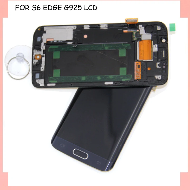 SUPER AMOLED Дисплей для Samsung Galaxy S6 edge ЖК дисплей G925 G925I G925F Сенсорный экран Digitizer + рамка