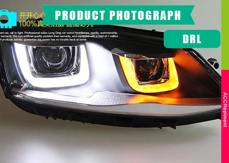 Авто PRO 2011 2012 2013 для vw jetta фары автомобиля для укладки волос U светодиодный DRL Q5 bi xenon объектива для VW jetta MK6 головы лампы Парковка