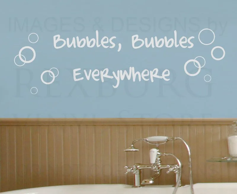 free shopping!Wall Decal Sticker Quote Vinyl Art Lettering Bubbles Everywhere Bathroomwall stickers |