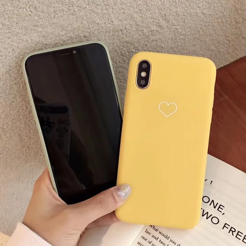 Yellow 1 LOVECOM пары чехол для телефона для iPhone 11 Pro Max XS Max XR 6 6S 7 8 Plus X корейский сердце карамельный цвет Мягкий ТПУ Телефон задняя крышка - Цвет: Yellow 1