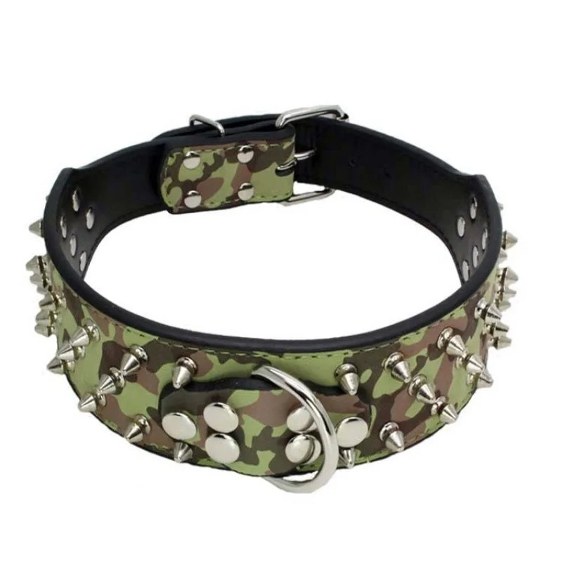 Ошейник с заклепками для собак из искусственной кожи ошейник среднего и большого