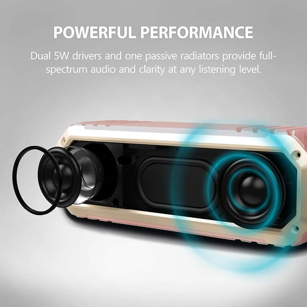 Bluetooth динамик COMISO с подсветкой беспроводной двойным драйвером и HD