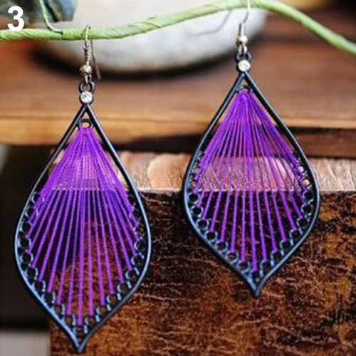 2015 hot sell Fresh Style Women Fashion Handcraft Thread Cute Dangle Earrings Jewelry 56U3 | Украшения и аксессуары