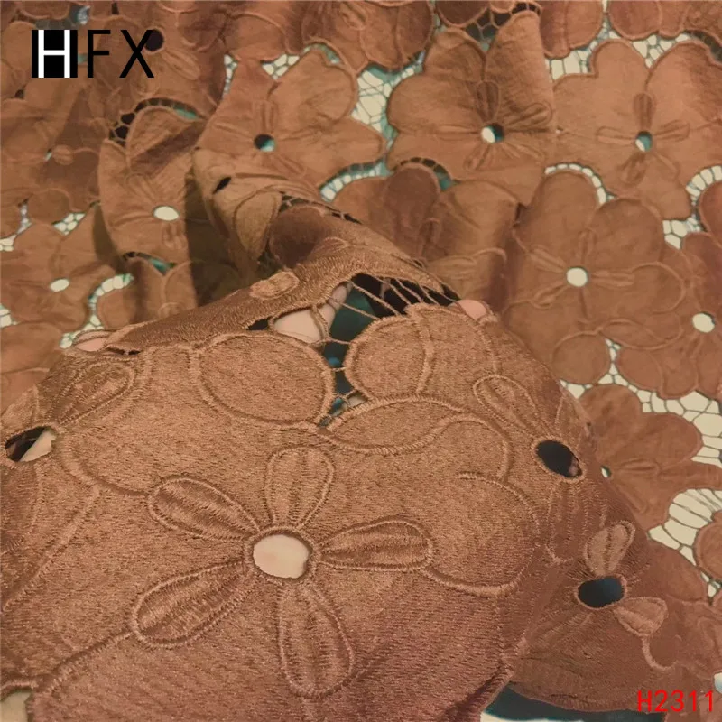 HFX нигерийское гипюровое кружево индийское водорастворимое 5 ярдов однотонное