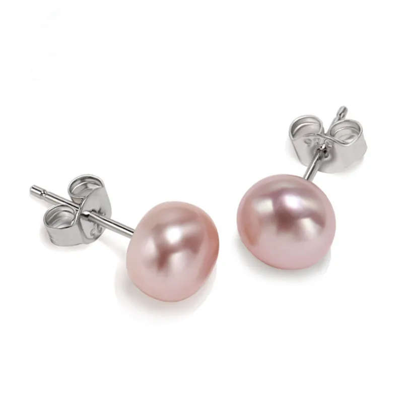 

Natural Freshwater Pearl Earrings, Real Silver Plated Stud earring Pearl jewelry supplier For women