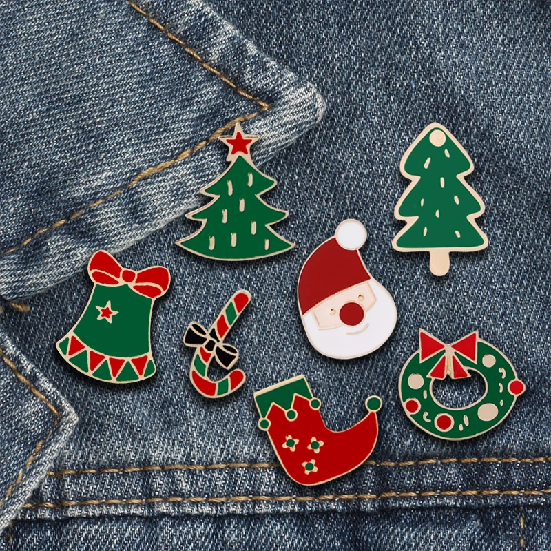 Мультфильм Рождественская елка сапоги Санта Клаус Jingle брошь колочик зимние