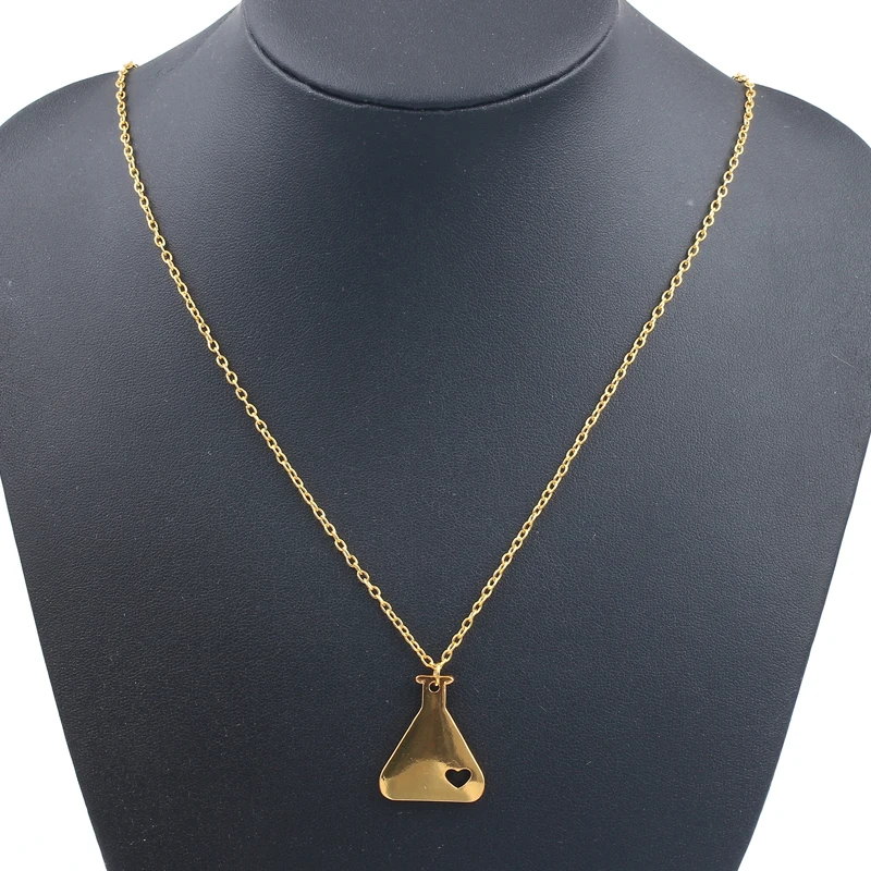 Оптовая продажа 10 шт ожерелье &quotколба&quot золото Цвет цепи химической