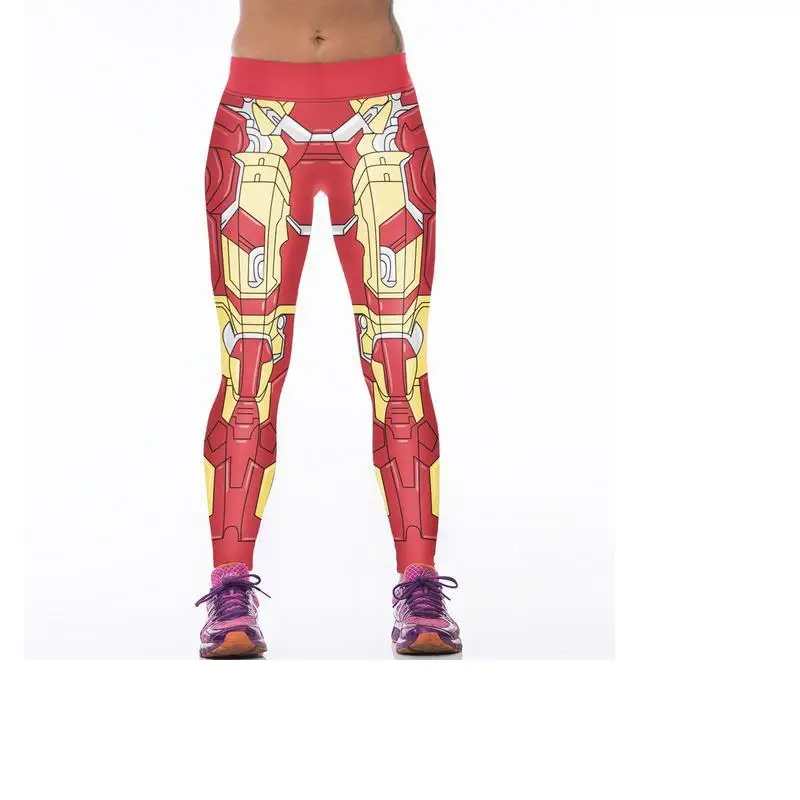 высокая талия 3d печатани череп леггинсы воздухопроницаемый эластичный