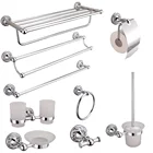 Резной держатель для полотенец AUSWIND 30405060 см, серебристый держатель для туалетной бумаги с зеркальным покрытием, набор аксессуаров для ванной комнаты