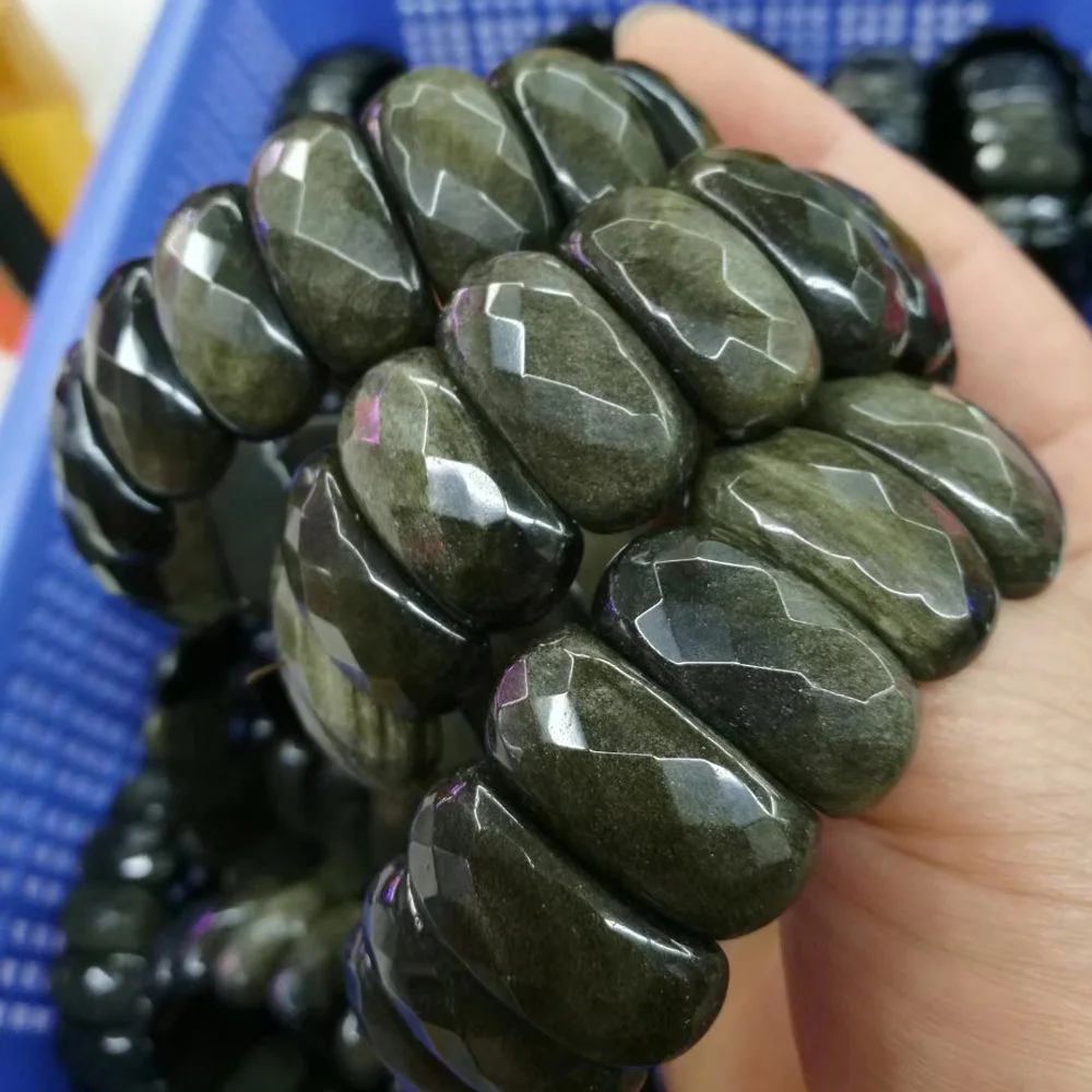 

golden obsidian stone beads bracelet natural stone bracelet DIY jewelry for woman for gift wholesale !