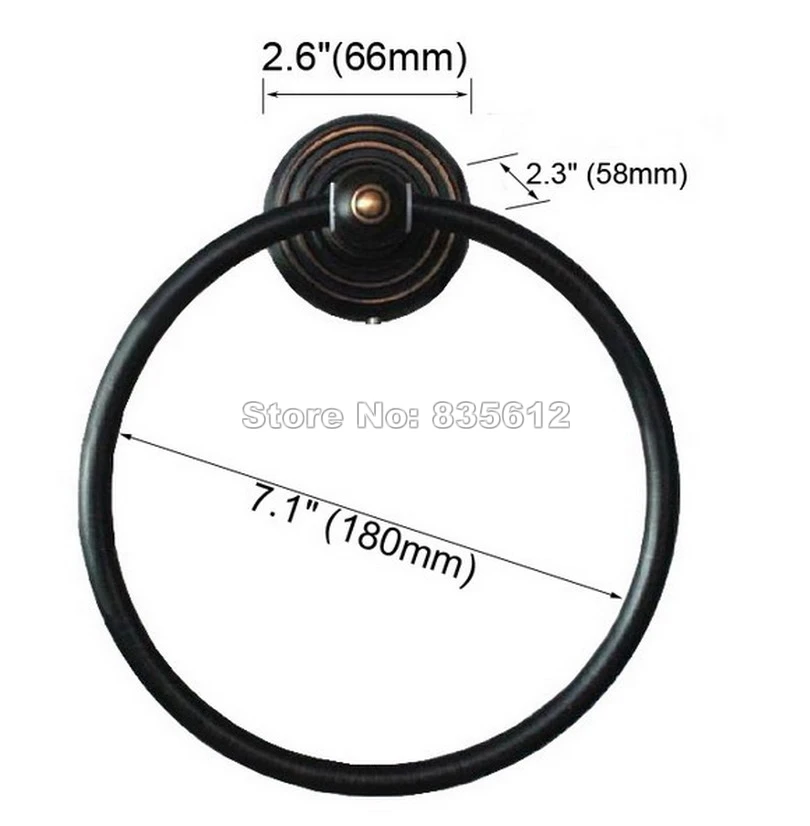 Настенный держатель для полотенец Wba072 черная бронзовая втираемая маслом