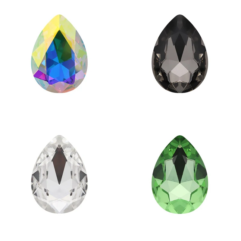 Доступны различные цвета капли воды камни и кристаллы пришитые Стразы Украшения