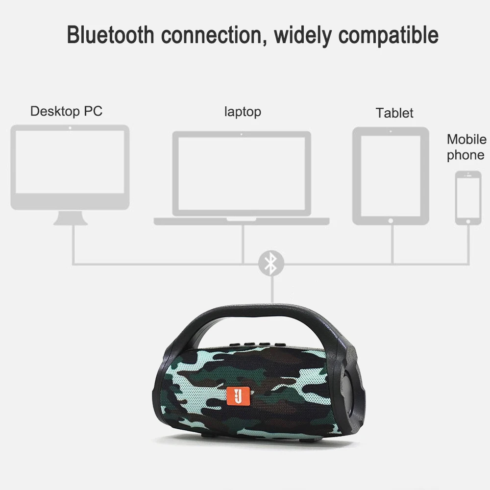 Беспроводная Bluetooth Колонка BS118 портативная Hi Fi колонка с сабвуфером FM радио TF mp3