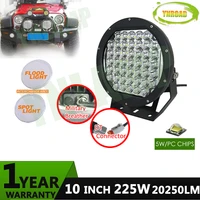 ynroad 2pcs 10inch 225w new led driving light ip68 super bright led work light 5w xlgp leds used for 4x4 suv atv 20250lm