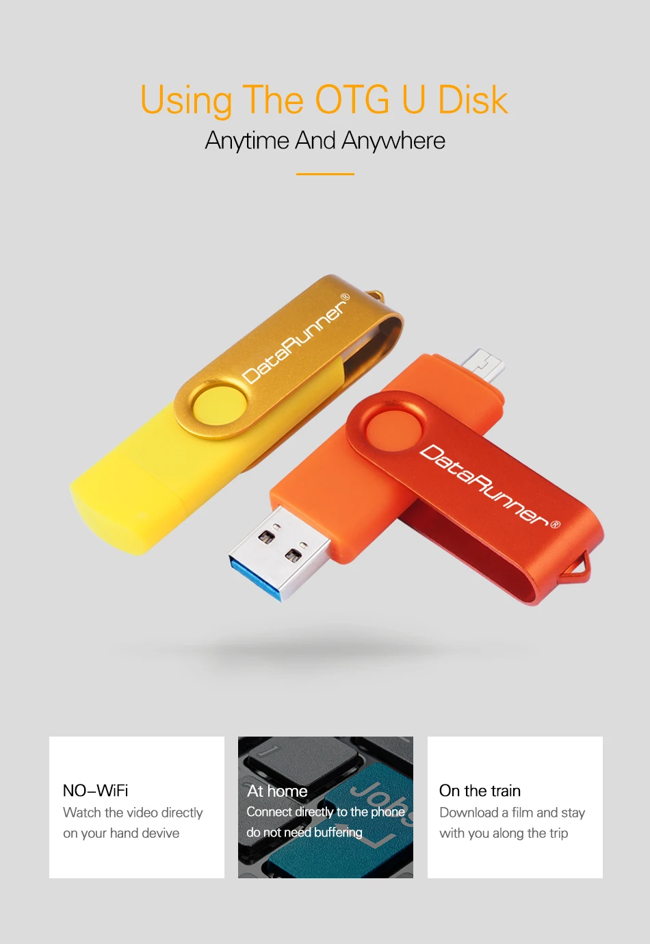 Usb 3,0 DataRunner OTG USB флеш-накопитель для смартфонов/планшетов/ПК 32 Гб 64 Гб 128 ГБ 256 ГБ флэш-накопитель USB флеш-накопитель