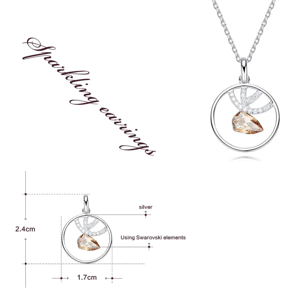 Cdyle 925 Стерлинговое серебро рога кулон украшенный кристаллами Девушки Bijoux