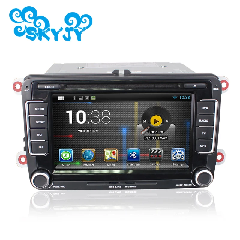 Автомобильный DVD плеер с четырехъядерным процессором 7 дюймов Android 8 1 GPS для VW