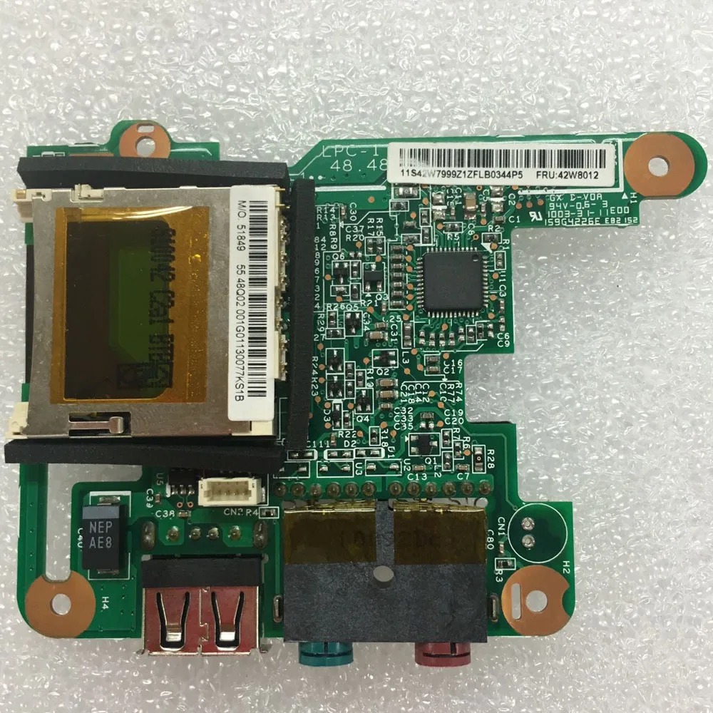 Аудио медиа кард ридер плата I/O карта в сборе без кабеля для Lenovo Thinkpad ThinkPad X200 X200S