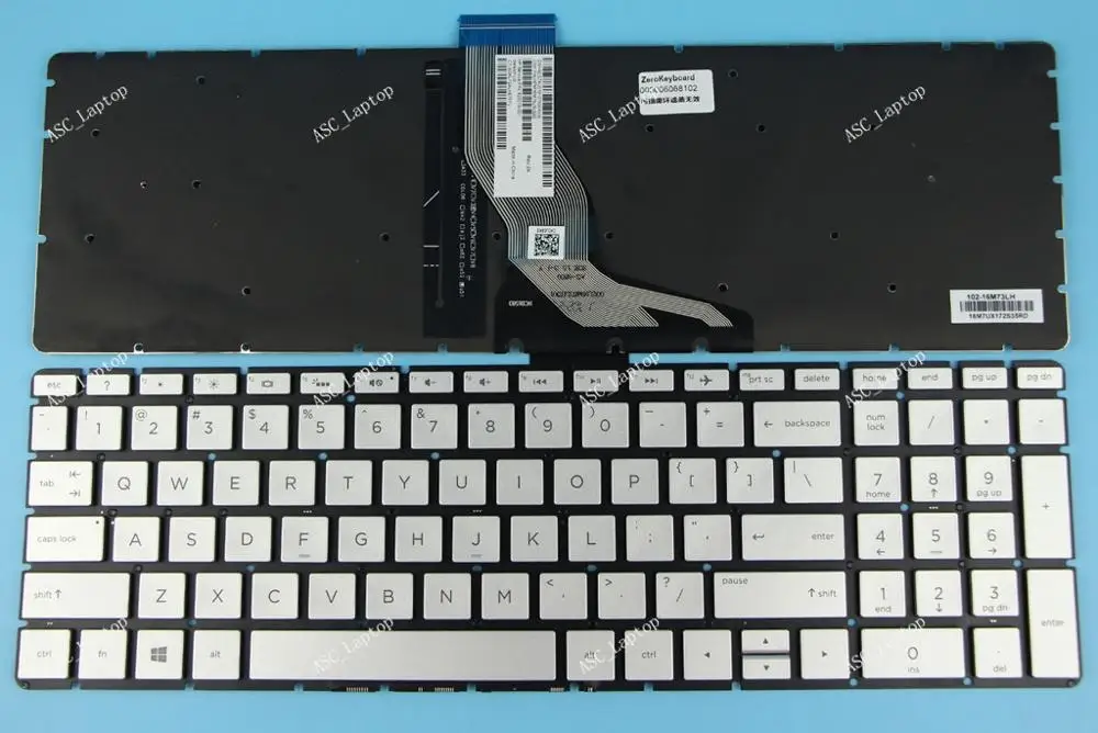 Новая английская клавиатура для ноутбука HP 15-BS 15-BS000 15-BS100 15-BS015DX 15-BS016DX 15-BS078CL, серебристая, без рамки