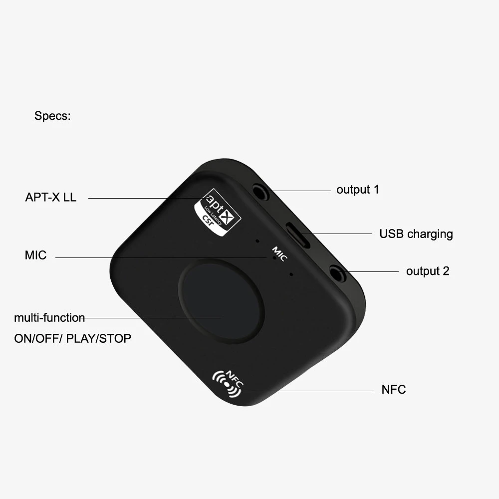 DISOUR CSR NFC Bluetooth приемник V4.2 3,5 мм разъем Bluetooth адаптер APTX HIFI стерео музыка беспроводной адаптер приемник для автомобиля Комплект