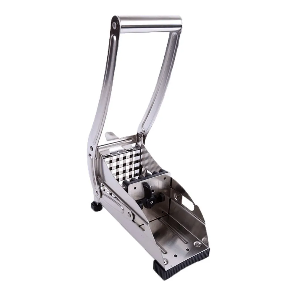 

Brand New Stainless Steel French Home Fry Fries Potato Chips Strip Cutting Cutter Machine Maker Slicer Chopper Dicer + 2 Blades