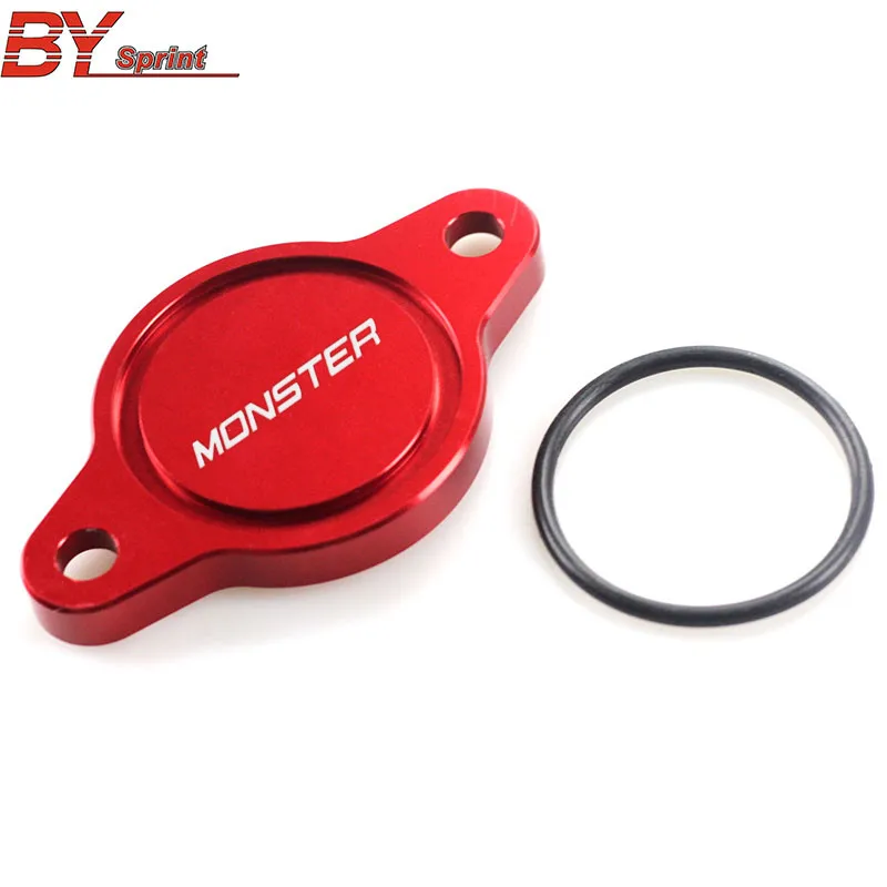 Red With Monster Мотоцикл с ЧПУ аксессуары для масляного фильтра крышка Кепки для поездок на мотоцикле Ducati Monster 659 696 821 1200 1200 S 1100 1100 s с логотипом - Цвет: Red With Monster
