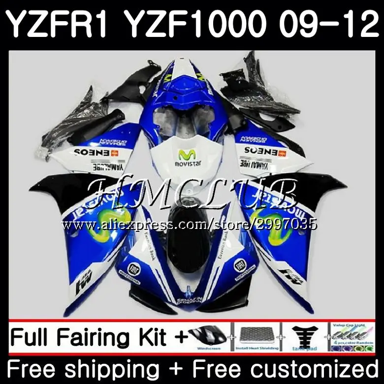 

Movistar Blue Bodys For YAMAHA YZF1000 YZF R1 2009 2010 2011 2012 9HC.16 YZF-R1 YZF 1000 R 1 YZF1000 YZFR1 09 10 11 12 Fairings