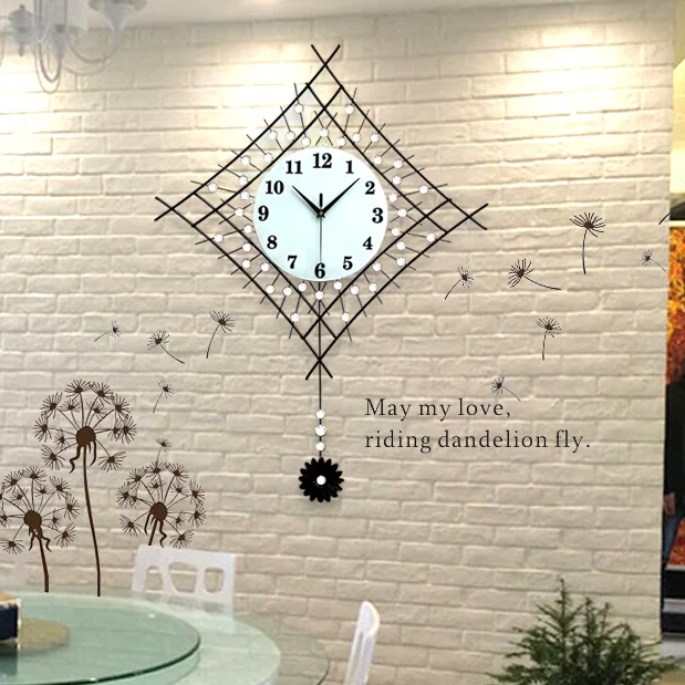 Креативные современные украшения маятниковые часы модные настенные для
