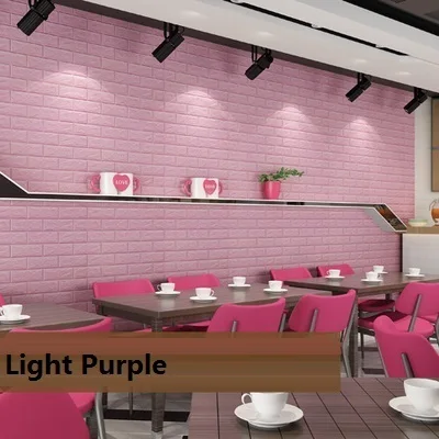 Light Purple 3D настенная бумага современные в виде кирпича узор домашнее украшение Настенная бумага самоклеющиеся водонепроницаемые наклейки Спальня дети контактная бумага - Цвет: Light Purple
